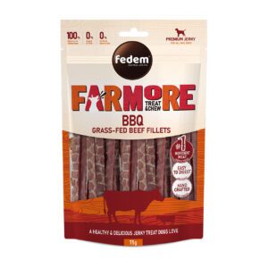 Fedem Farmore Jerky for Dogs ? BBQ Grass-Fed Beef Fillets 75g
