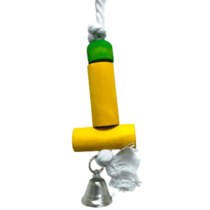 Pets Club Natural Wooden Bird Toy With Bell H-22 Cm, W-5 Cm