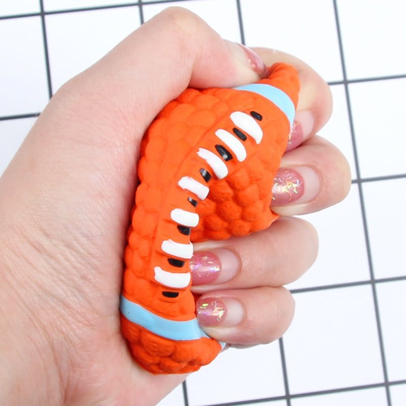 For Pet Latex Rugby Ball Squeaker Dog Toy - 5.5*9Cm