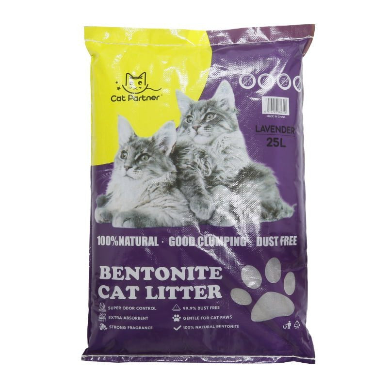 Cat Partner Bentonite Dust Free Clumping Cat Litter - 25 L - Lavender