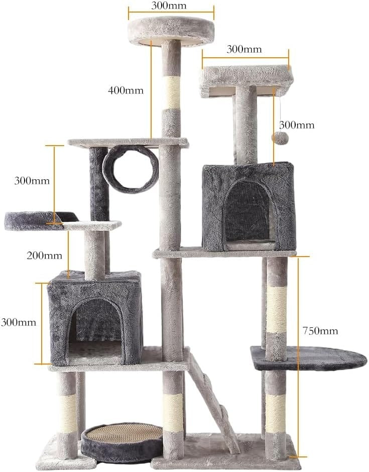 Cozy Paws Cat Tower Grey-90*40*165
