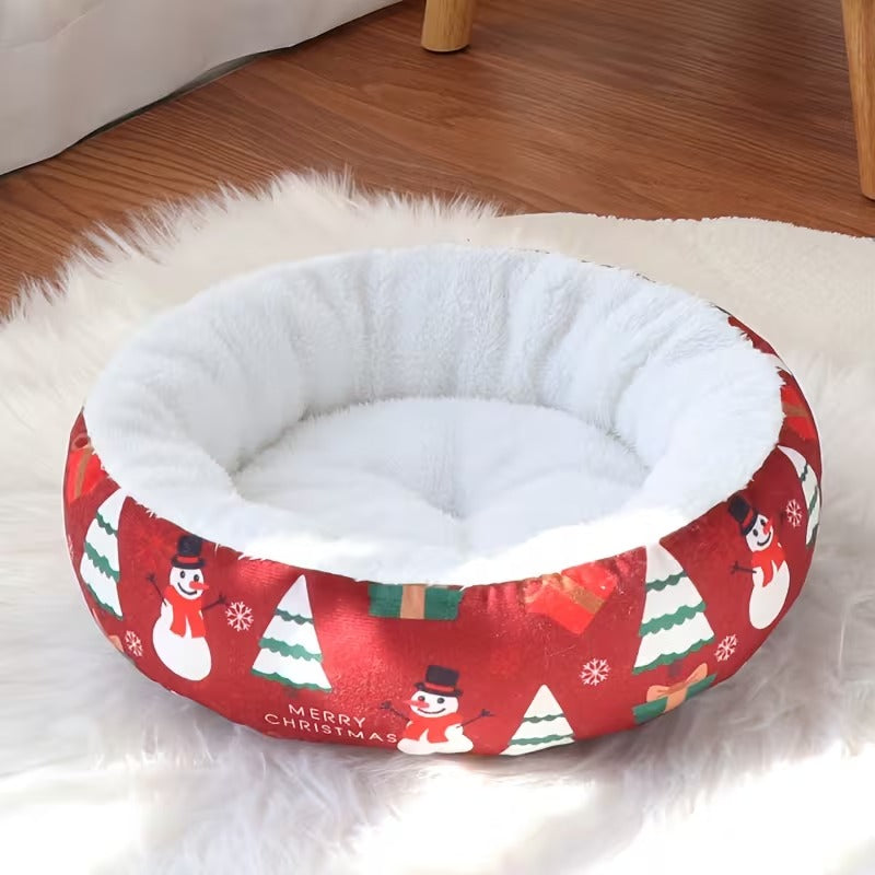 Christmas Snowflake Round Pet Bedâ 50Ã50Ã8.79cm
