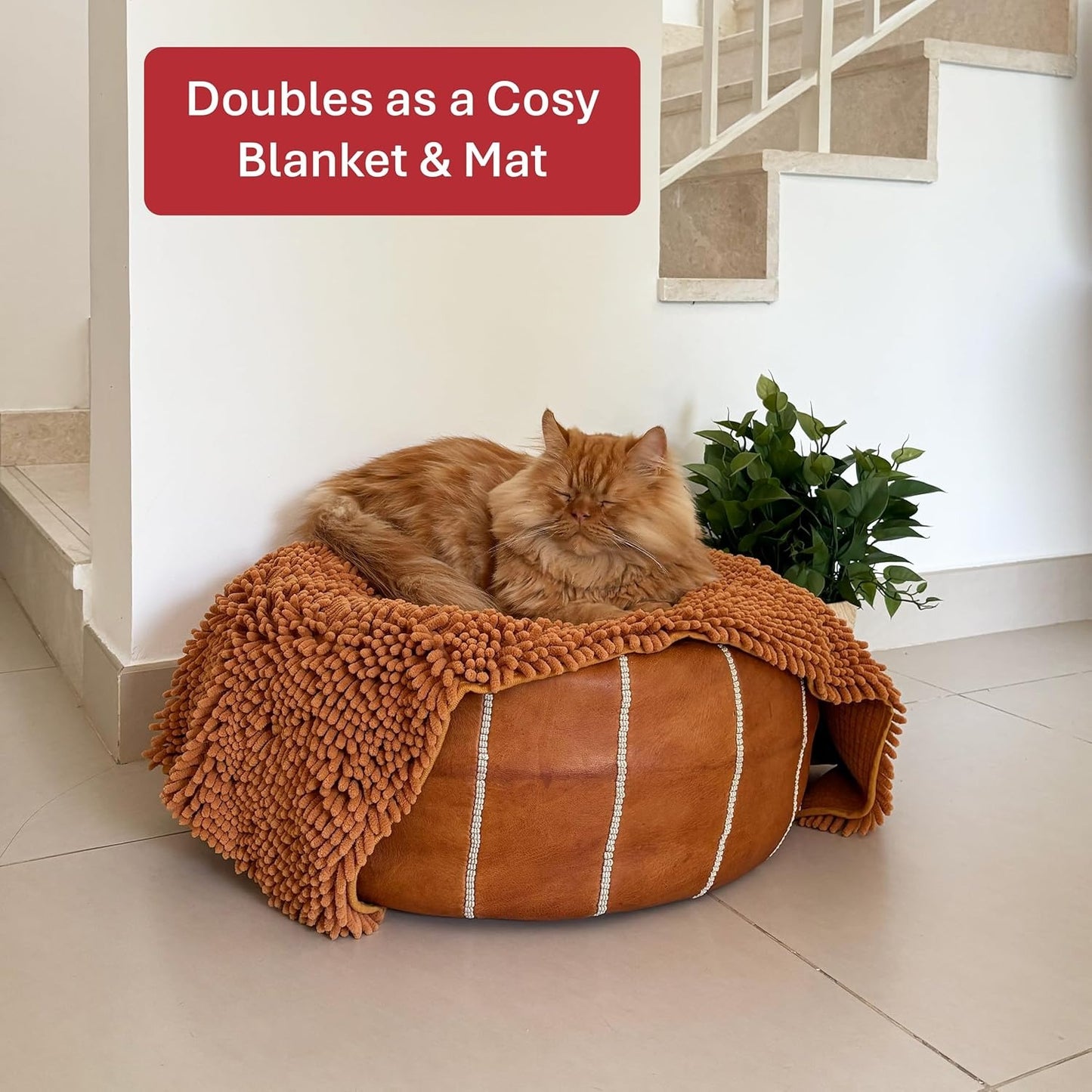 Multipurpose Pet Absorbent Towel & Blanket-90*45cm-brown