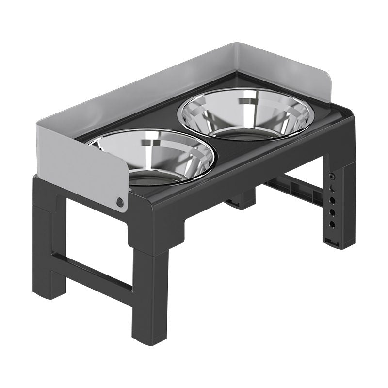 Pakeway Stainless Steel Elevated Double Dog Bowl-42.4*22.8*22 Cm - Grey