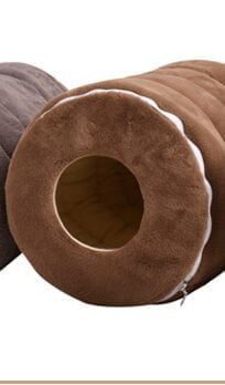 Pets Club Pet Bed Tunnel Made With Cotton - 50*33 Cm -Medium -Coffee