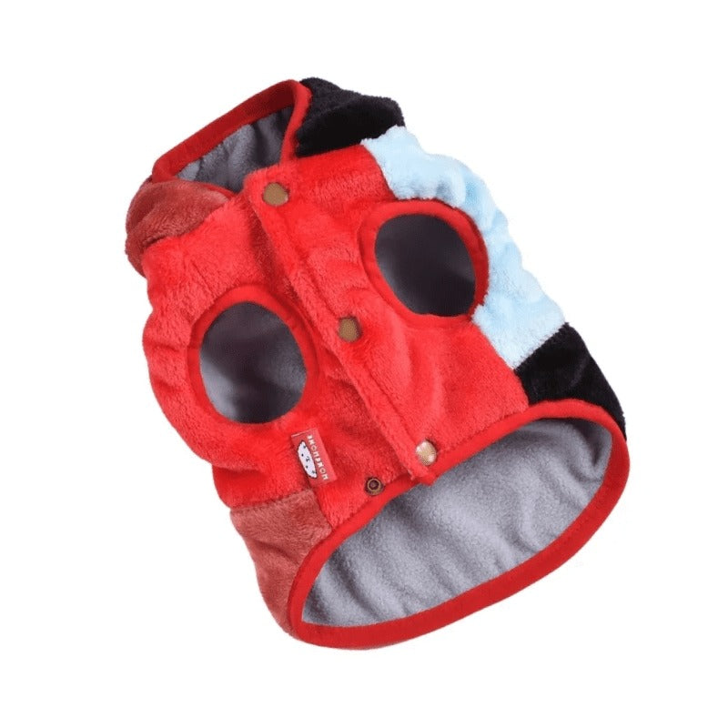 Hong Pet Winter Flanned Coral Velvet Dog Clothes- Black-S