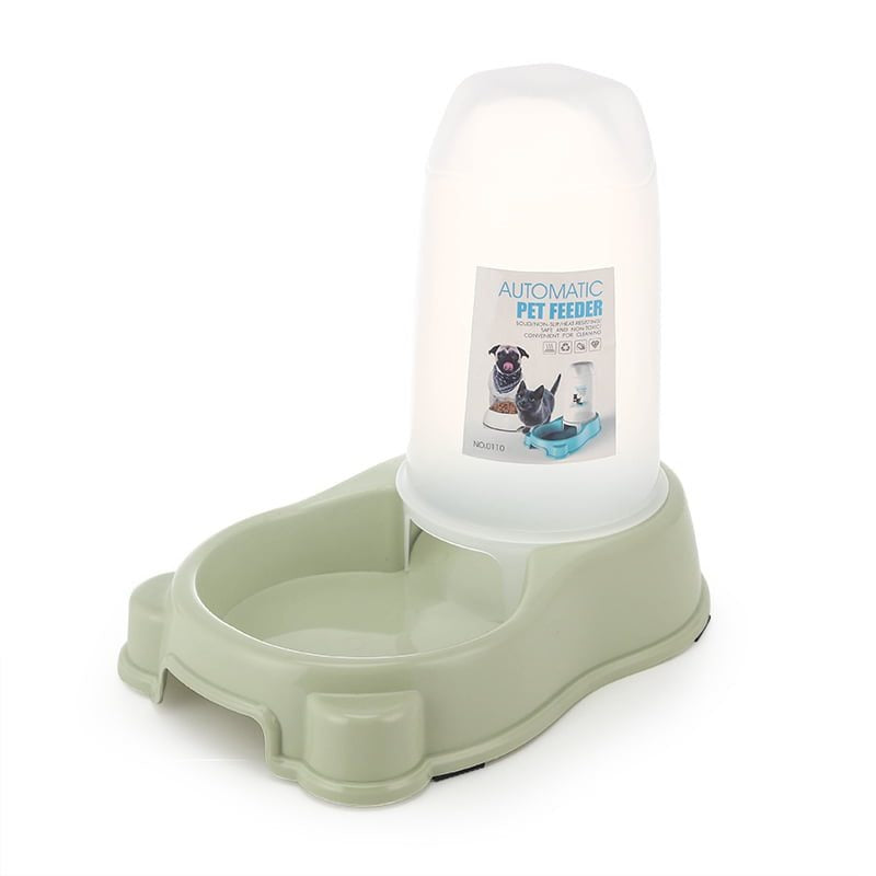 Convertible 2 In 1 Food & Water Dispenser, Green -1.5 L (27.5*18*25Cm)