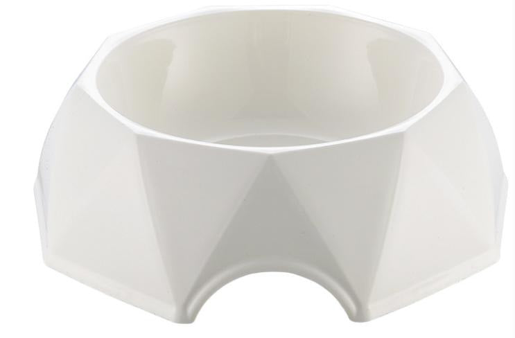 Pets Club Diamond Shape Pet Bowl-White- Size(Cm):23.5*23.5*7.2Cm