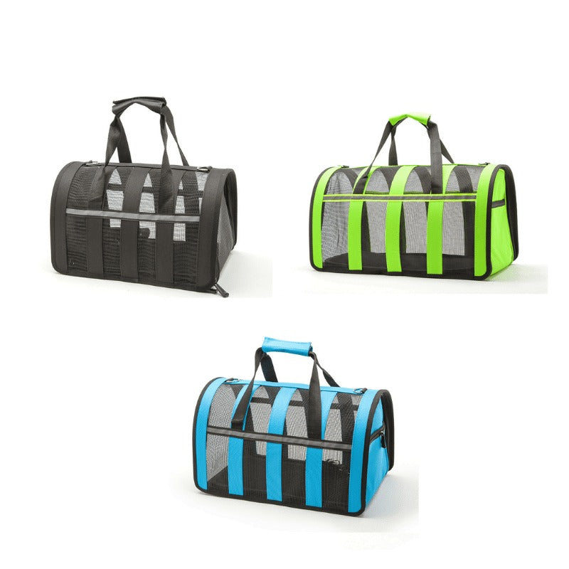 For Pet Nylon Stripe Breathable Pet Carrier Bag - 48X28X26Cm (Mixed Colors)