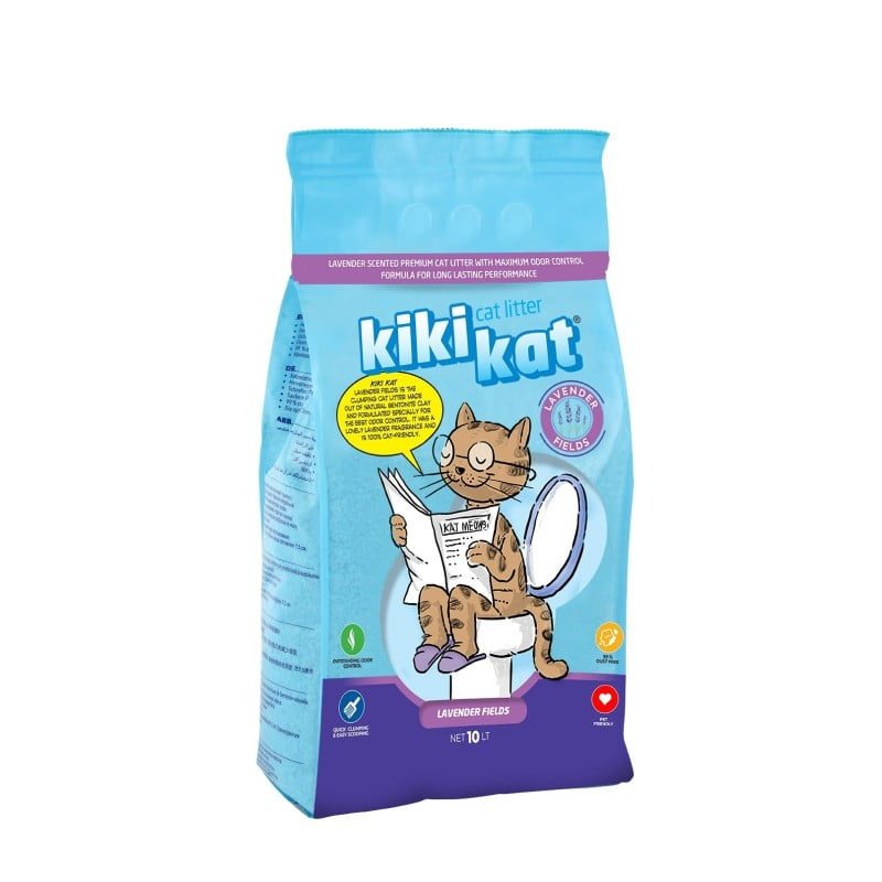 Kiki Kat White Bentonite Clumping Cat Litter –Lavender Fields-20 L