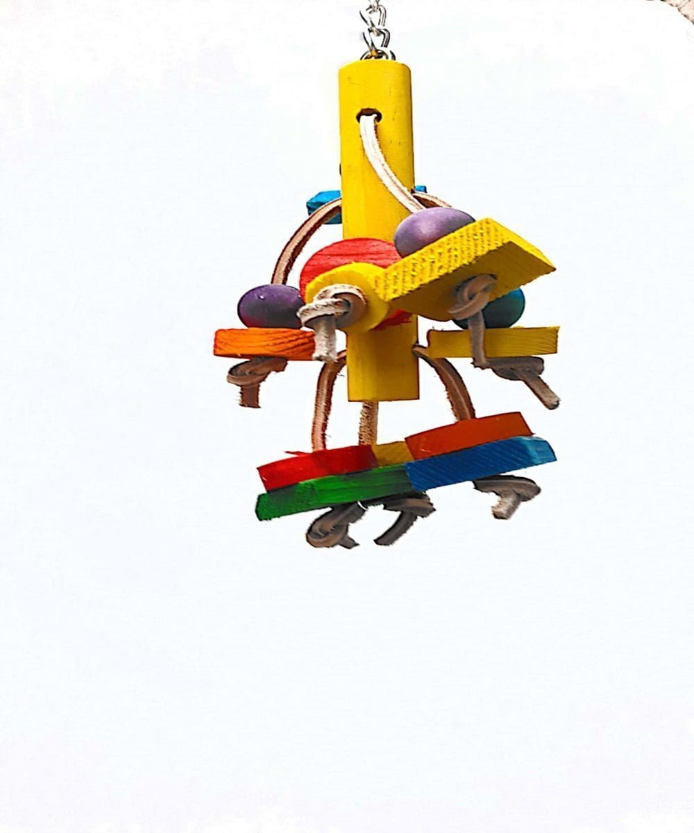 Pets Club Natural Wooden Bird Toy, Size H26*W12 Cm