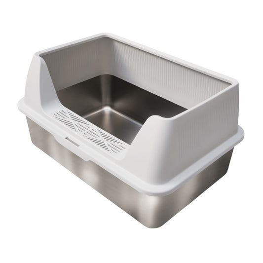 Cozy Paws Stainless Steel High-Side Cat Litter Tray ? 50 ? 35 ? 28 cm