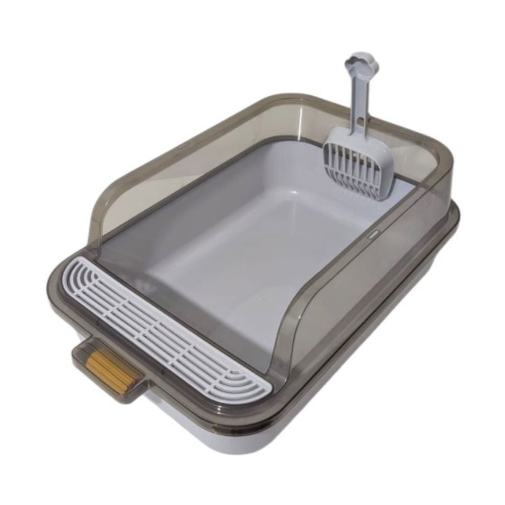 Cozy Paws Open Cat Litter Tray with Litter Scoop ? 60?39?21cm-  Grey