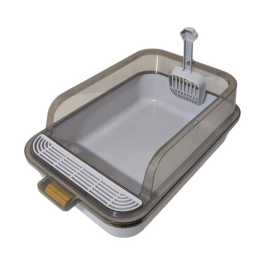 Cozy Paws Open Cat Litter Tray with Litter Scoop ? 60?39?21cm-  Grey