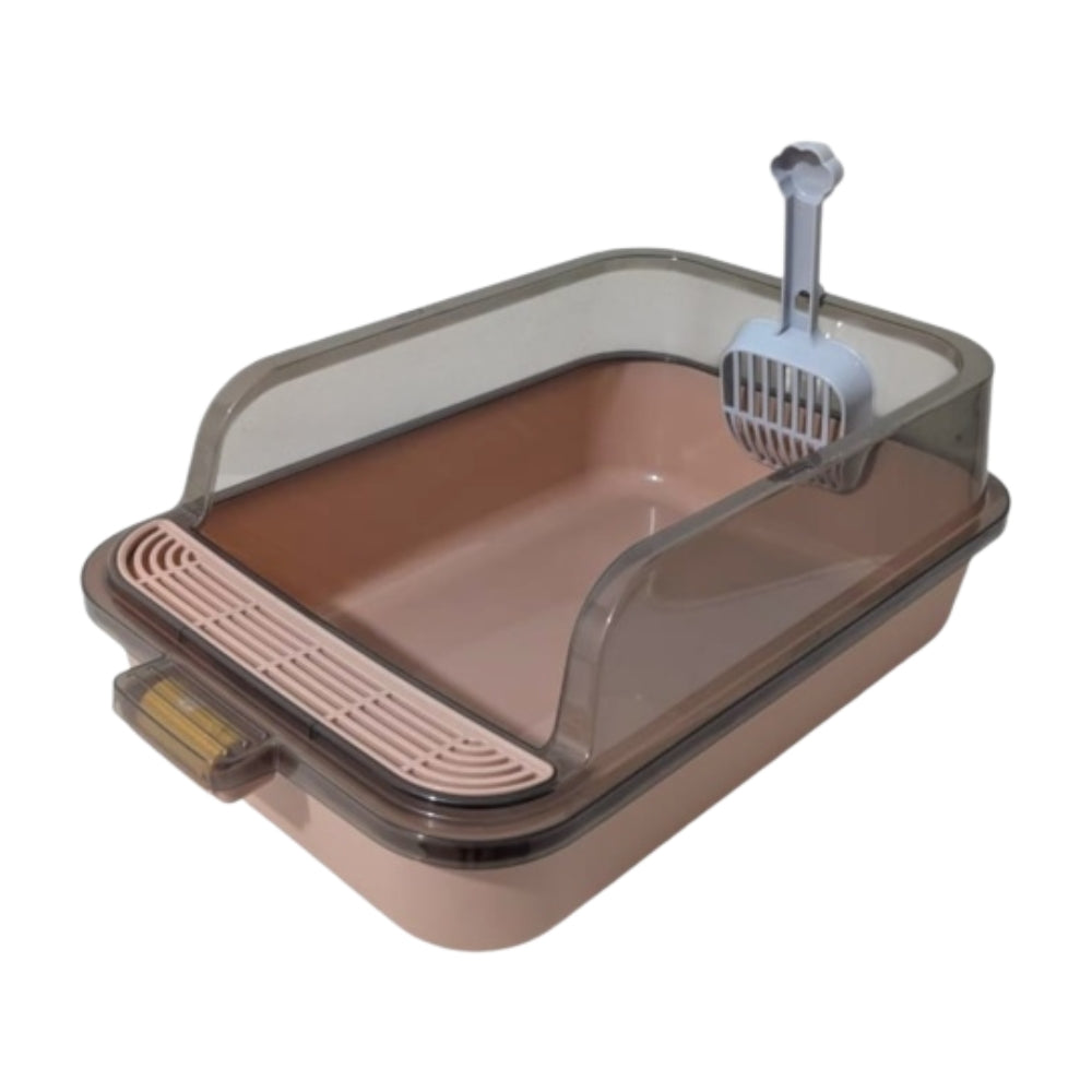 Cozy Paws Open Cat Litter Tray with Litter Scoop ? 60?39?21cm-  Pink Beige