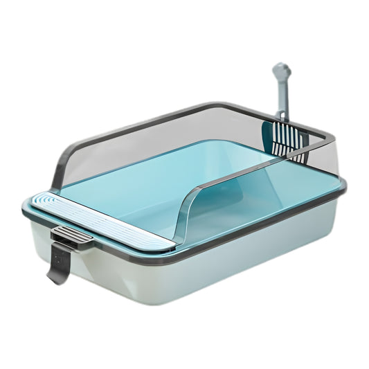 Cozy Paws Open Cat Litter Tray with Litter Scoop ? 60?39?21cm- Sky Blue
