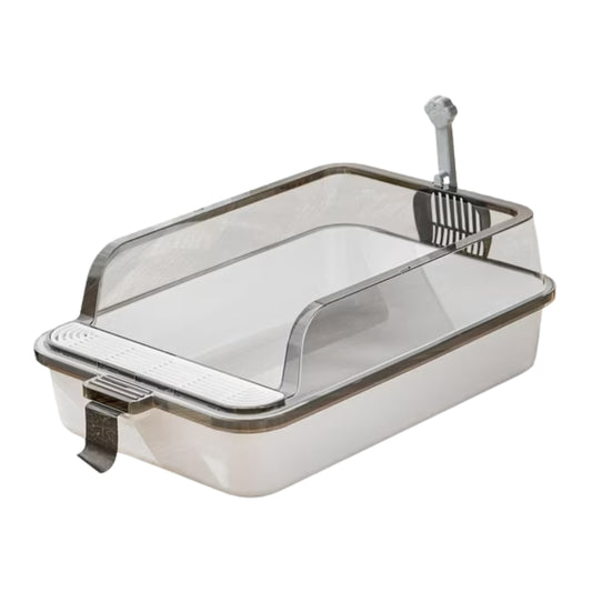 Cozy Paws Open Cat Litter Tray with Litter Scoop ? 60?39?21cm- White