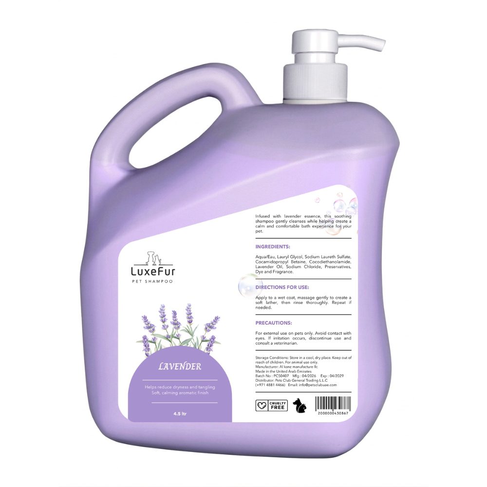 LuxeFur Luxury Pet Shampoo Gallon Lavender - 4.5L