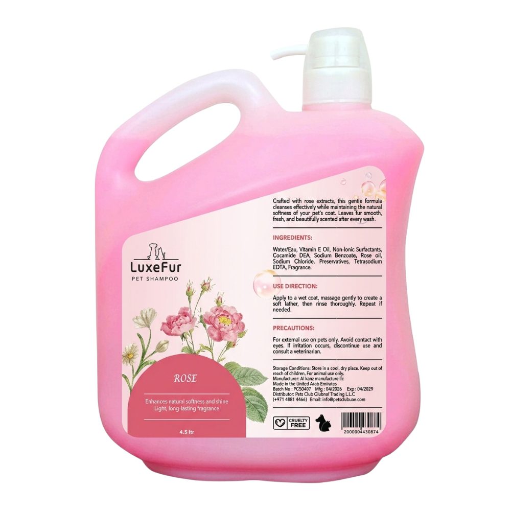 LuxeFur Luxury Pet Shampoo Gallon Rose - 4.5L