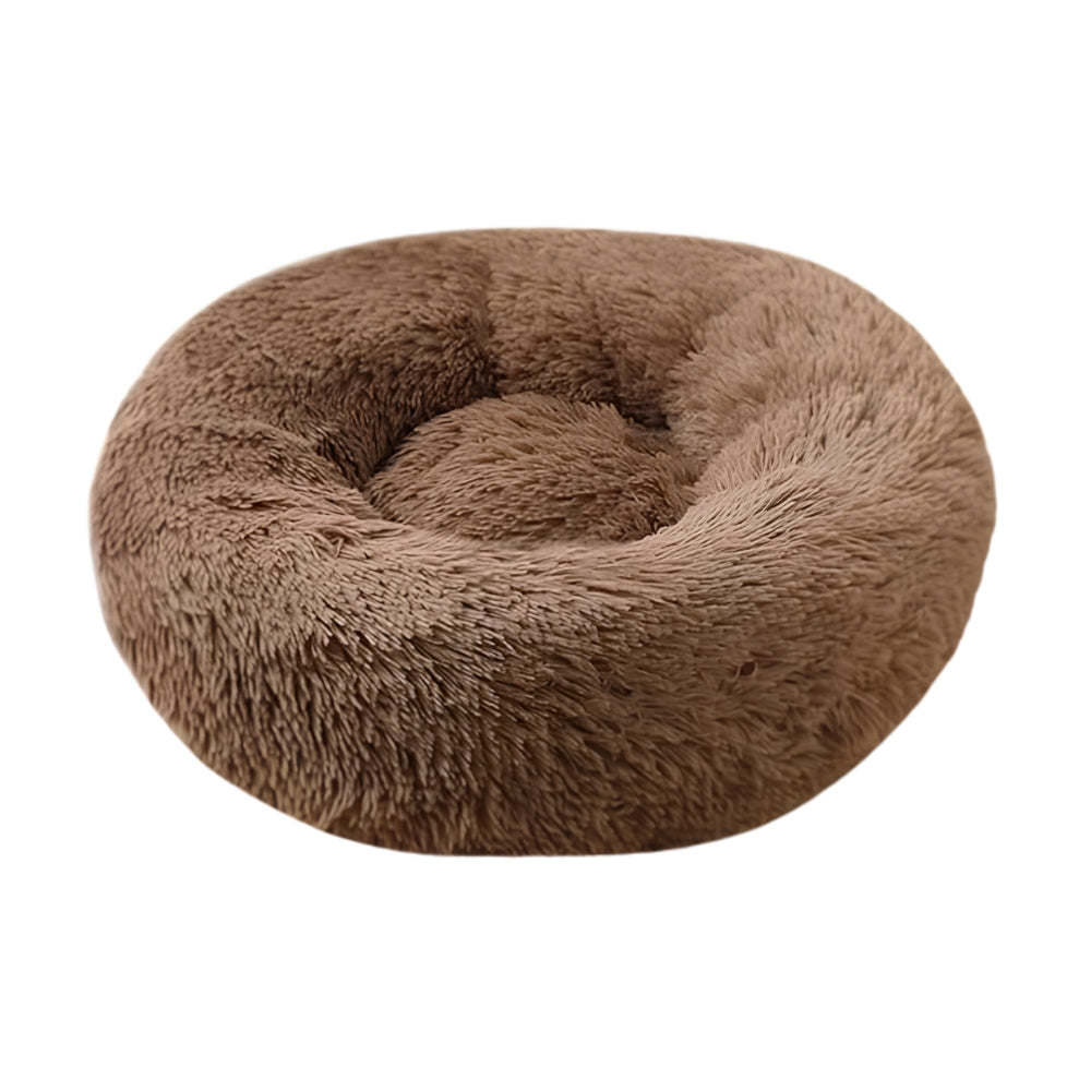 Coco Kindi Soft Plush Round Bed-Coffee-80cm