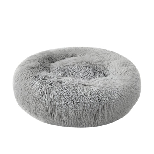 Coco Kindi Soft Plush Round Bed-Grey-80cm