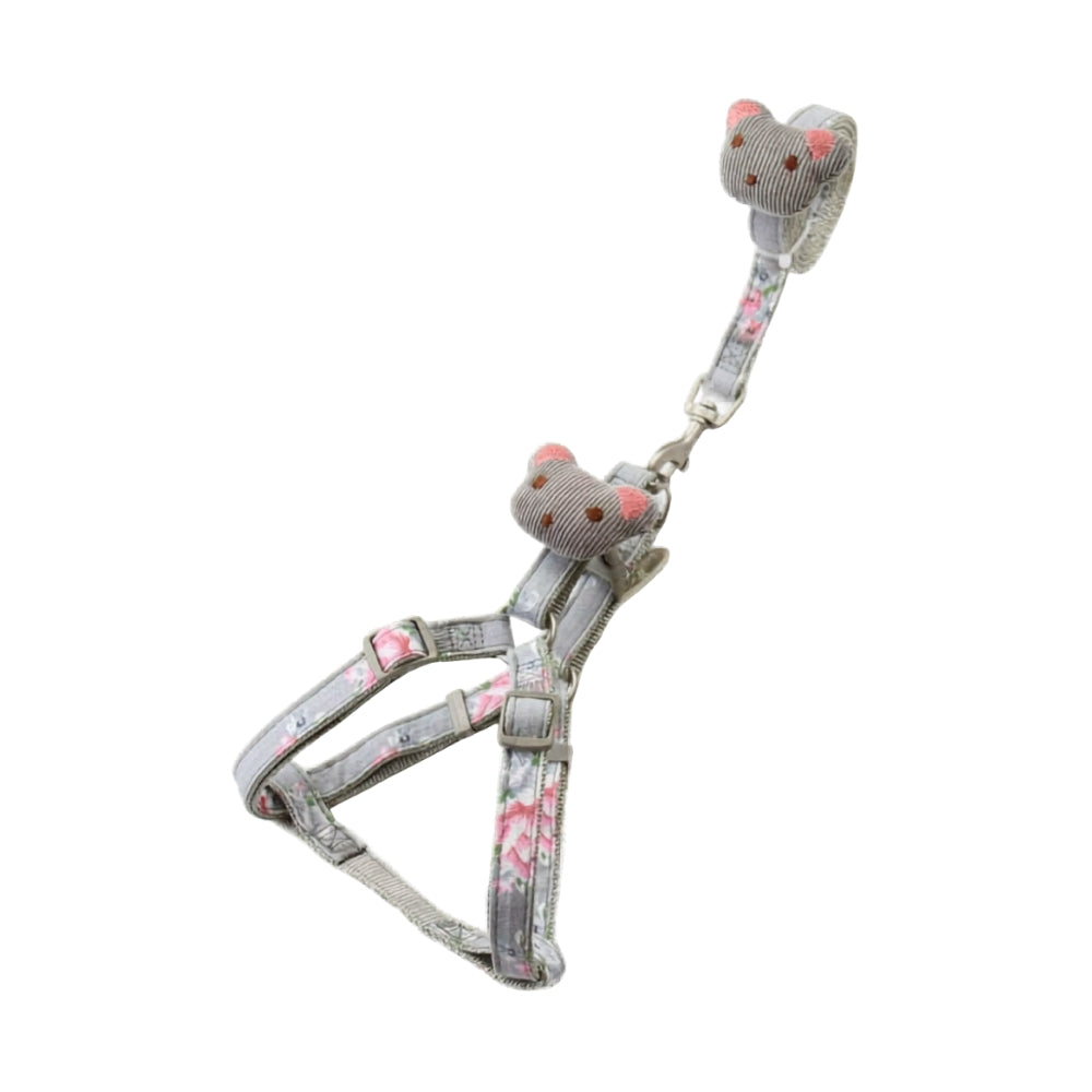Cozy Paws Adjustable Pet Harness & Leash Set ? Gray (Medium)