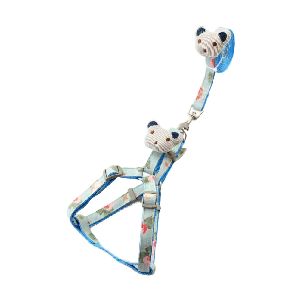 Cozy Paws Adjustable Pet Harness & Leash Set ? Blue (Medium)