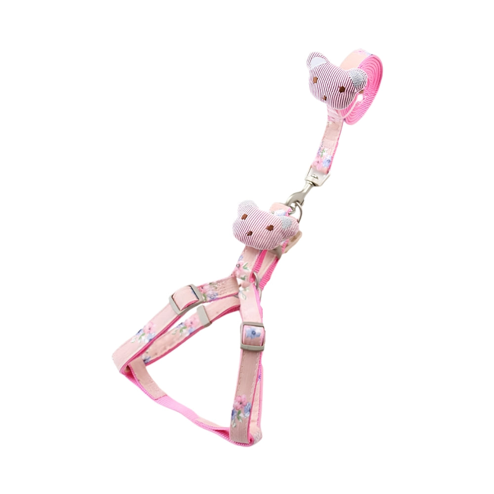 Cozy Paws Adjustable Pet Harness & Leash Set ? Pink (Medium)