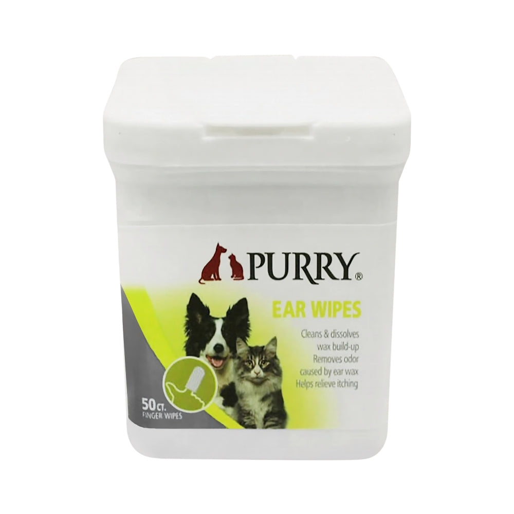 Purry Ear Finger Wipes For Dogs And Cats -50 Pcs