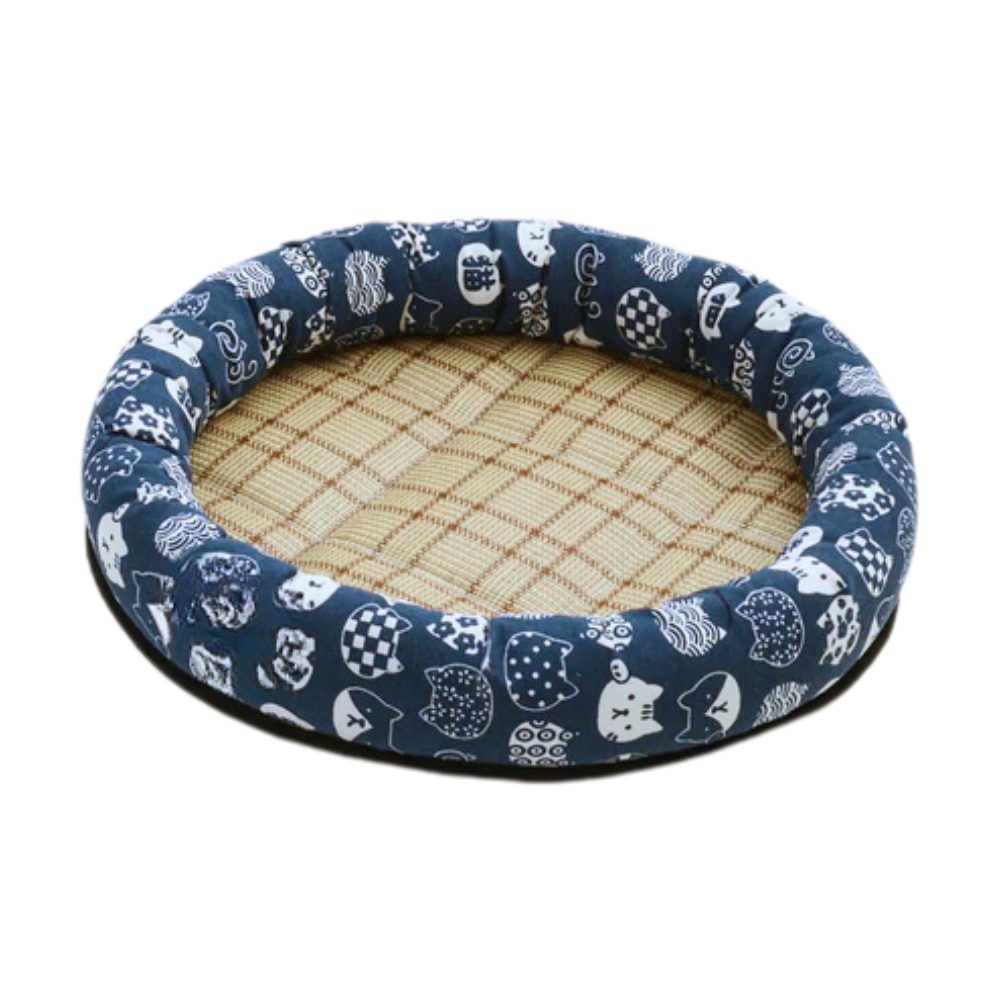 Coco Kindi Self-Cooling Round Pet Mat for Dogs & Cats - Blue