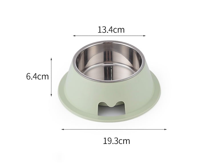 Pet Feedrer With Stainless Steel Bowl & Non Slip Rubber Bottom -13.5*6.6Cm
