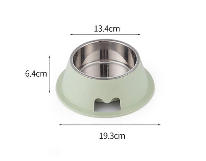 Pet Feedrer With Stainless Steel Bowl & Non Slip Rubber Bottom -13.5*6.6Cm