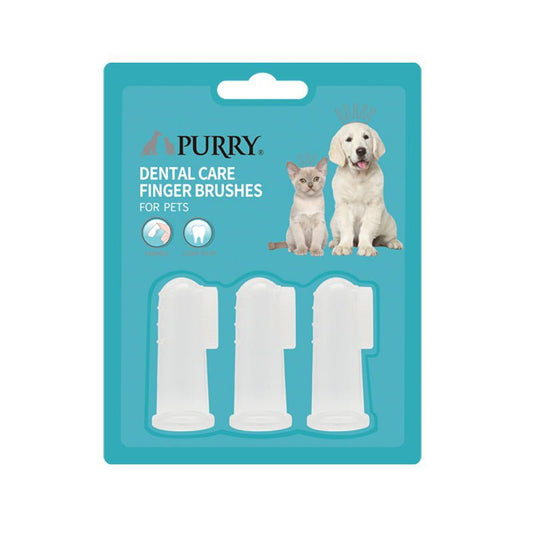 Purry  Silicone Dental care Finger Brushes Set for pets (3pcs)