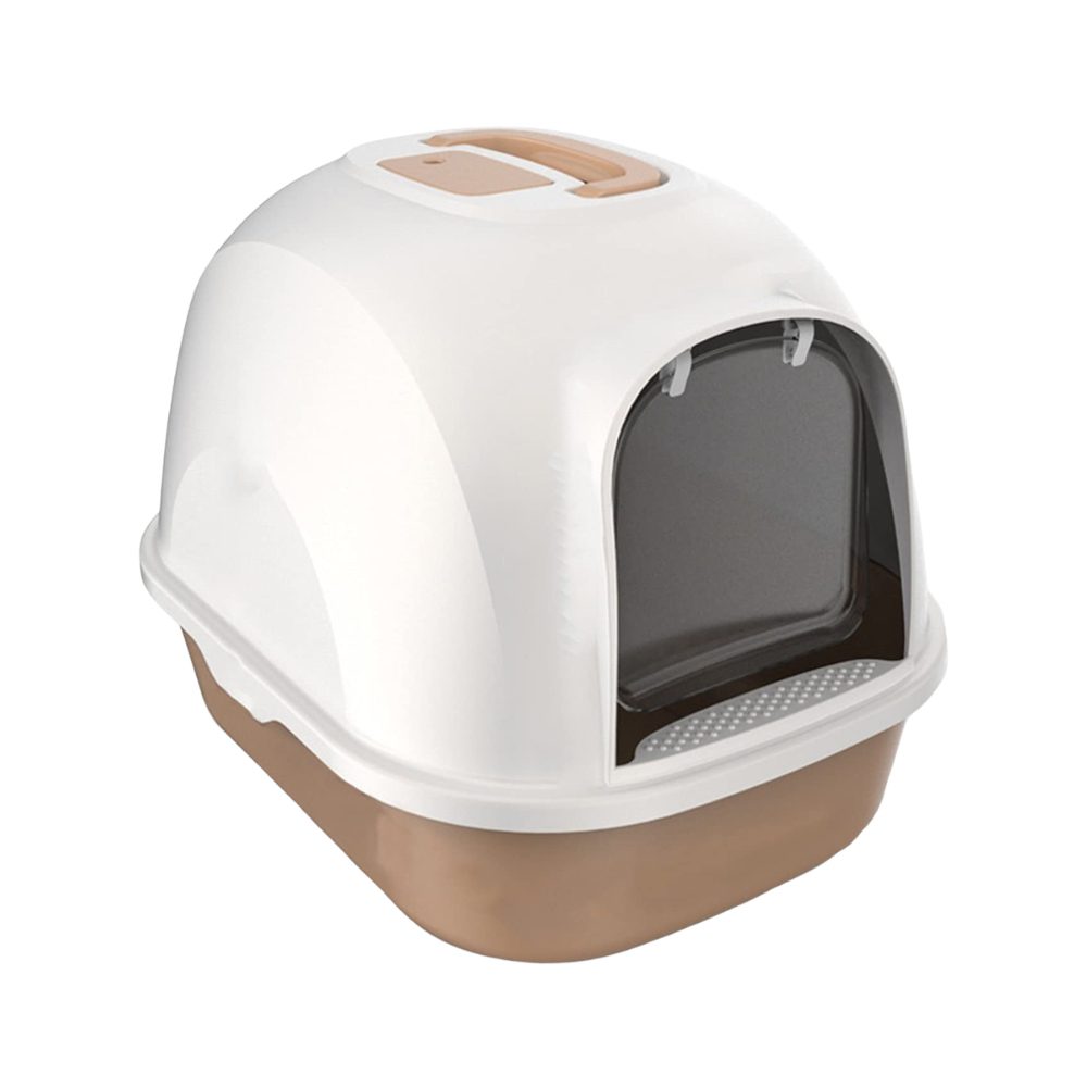 Cozy Paws Hooded Cat Litter Box with Swing Door & Handle ? 53?41?41 cm ? Brown