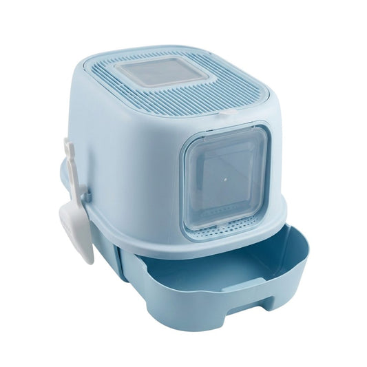 Cozy Paws Flip Top Jumbo Cat Litter Box With Scoop-52*32*40cm-Blue