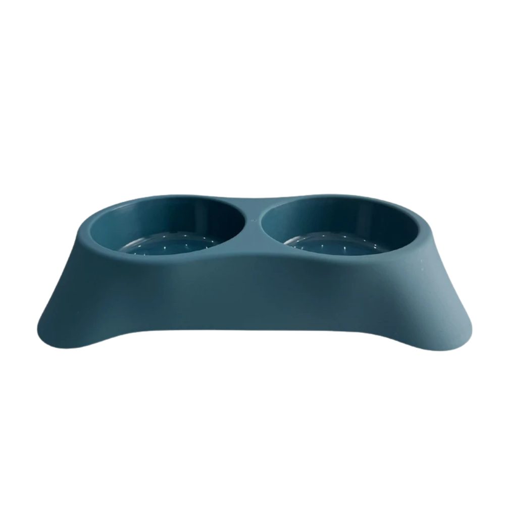 Cozy Paws Dual Pet Feeding Bowl Plastic-28.5x16x5.5cm-Blue