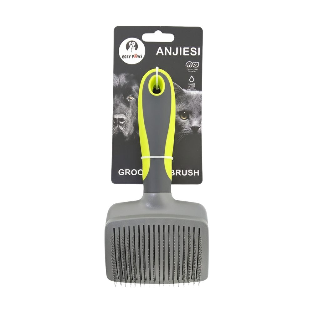 Cozy Paws Pet Slicker Brush, Medium Green Handle- 22x10cm