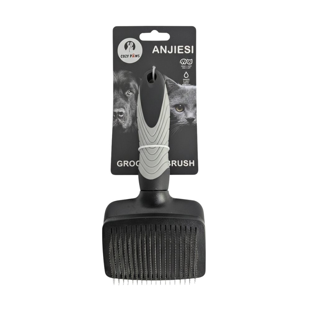 Cozy Paws Pet Slicker Brush, Medium, Grey Handle-22x10cm