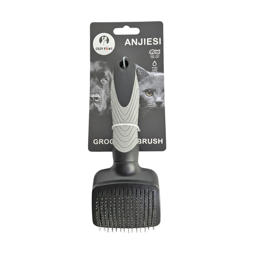 Cozy Paws Pet Slicker Brush Small, Grey Handle- 20x7.5cm