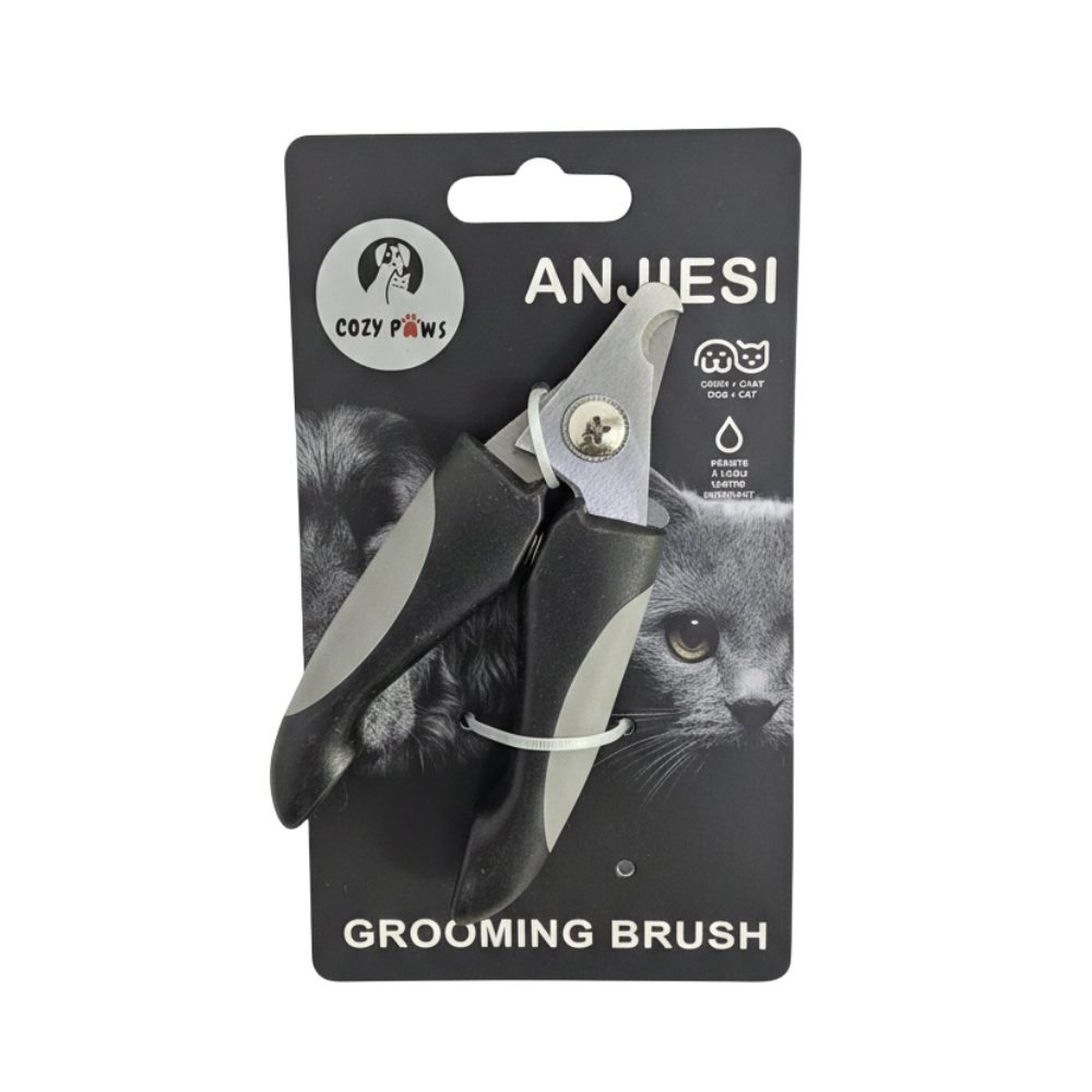 Cozy Paws Pet Nail Clipper With Safety Guard- Small ( 12x5cm)-Gray