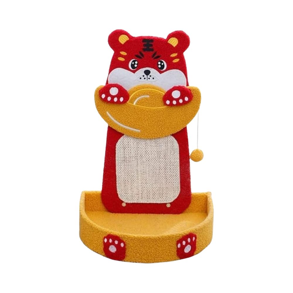Cozy Paws Tiger Shape Cat Scratching Board With Cat Bed and Sisal Ropeÿ-41*33*62cm