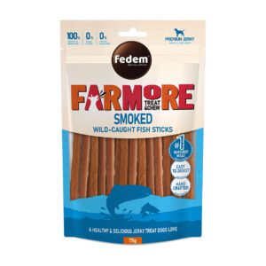 Fedem Farmore Jerky for Dogs ? Smoked Wild-Caught Fish Sticks 75g