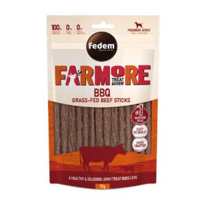 Fedem Farmore Jerky for Dogs ? BBQ Grass-Fed Beef Sticks 75g