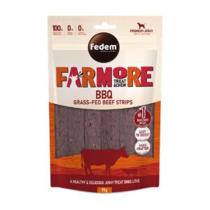 Fedem Farmore Jerky for Dogs ? BBQ Grass-Fed Beef Strips 75g