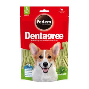 Fedem Dentagree Regular Dental Stix for Dogs ? Mint Flavour 80g (8 pcs)
