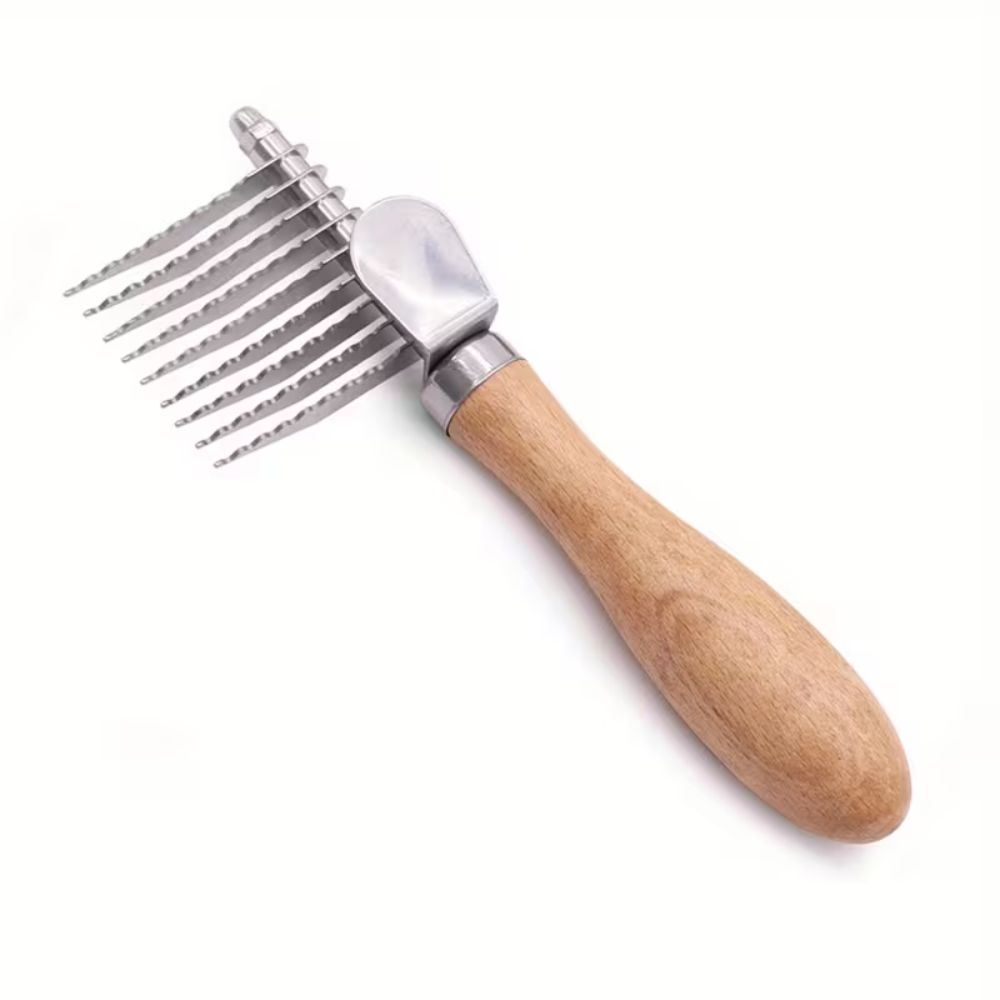 Forpet Professional Pet Grooming Brush with Wooden Handle-18.5*6*3cm