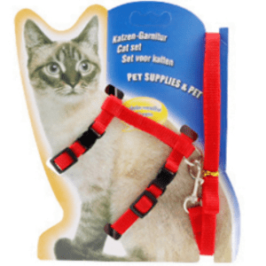 Cozy Paws Adjustable Cat Harness With Leash - Red