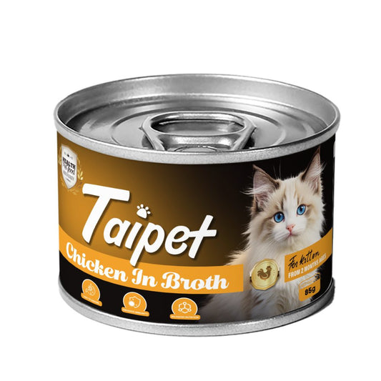 Taipet Canned Wet Food Chicken in Broth-85g(KITTEN) (Box contains 24pcs)