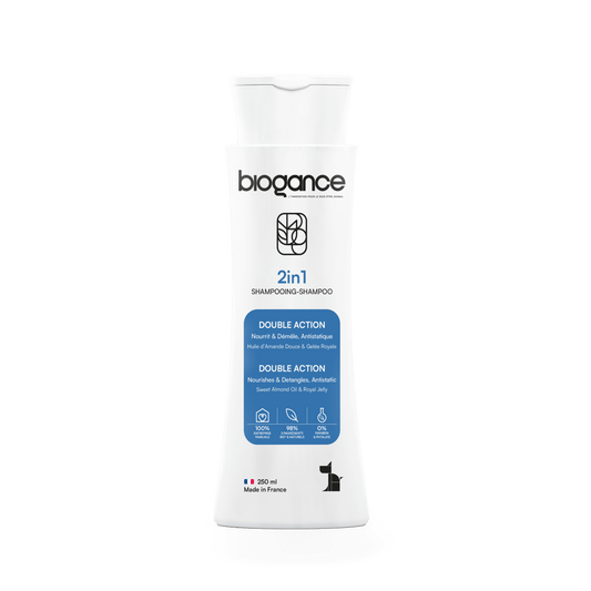 Biogance 2 In 1 Organic Shampoo (Sweet Almond Oil & Royal Jelly)-250ml