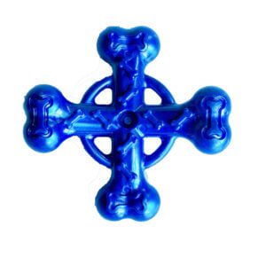 Miss Bear Colorful TPR Cross Bone Dog Chew Toy - 5 inches (Medium Dogs)